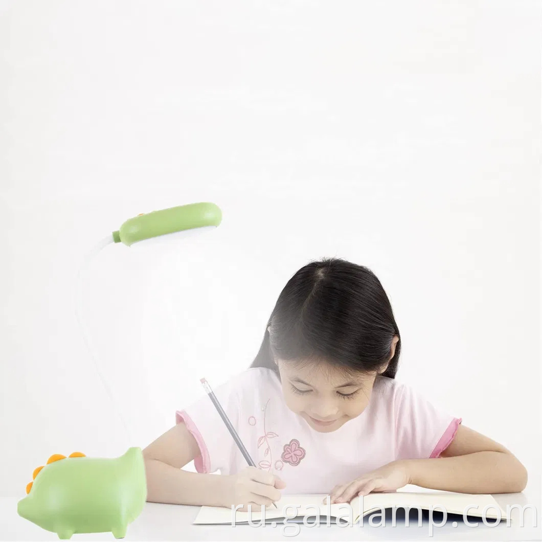 Очаровательная настольная лампа динозавра с USB -зарядкой